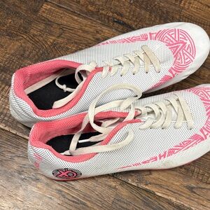 Trendy Pink and White Women's track Sneakers